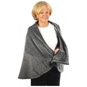 Granny Jo Products Fleece Cape Jas voor dames, Houtskool Grijs, S-M