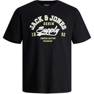 JACK & JONES ESSENTIALS Regular Fit T-shirt JJELOGO met Printopdruk Zwart