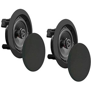 Pyle Plafond/Wand Luidsprekers – 5,25” 2-Wege Paar met Midbass Woofer & 1"" Dome Tweeter, Flush Design, 80Hz–20kHz, 150W Piekvermogen – Eenvoudige Installatie