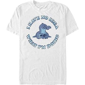 Disney Lilo & Stitch - No Idea Unisex Crew neck T-Shirt White L