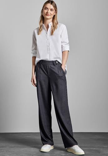 STREET ONE Straight Leg broek, Deep Tint Blauw, 40W / 30L