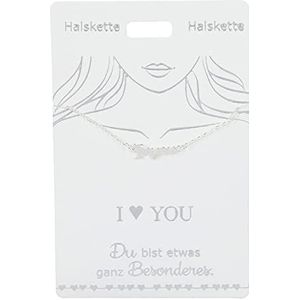 Depesche 4710-004 halsketting met opschrift ""I Love you"" als hanger, verzilverd, variabel draagbaar in de lengte (42 cm + 5 cm), ideaal als cadeau of kleine attentie