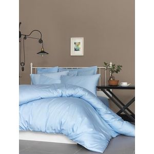 Nuit Des Rêves Luxe satijnen quilt cover set (1 stuk), blauw, 135 x 200 cm, 100% katoensatijn, 210 draden tellend, machinewasbaar, elegant design voor gezellige slaapkamers