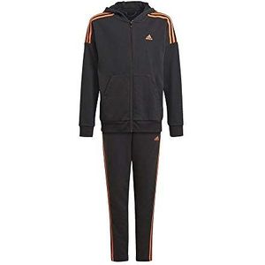 Adidas JB Cotton TS trainingspak, top: zwart/true oranje broek: zwart/true oranje S19, 1112 kinderen