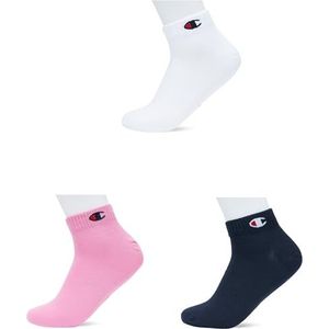 Champion Core Socks 3PP Quarter, Pink (Fuchsi), 43-46 EU (9-10.5 UK) Uniseks - Volwassen -FW23, Rosa (Fucsia), 43-46 EU