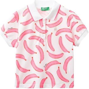 United Colors of Benetton Poloshirt voor meisjes en meisjes, Wit, 110