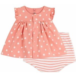 Petit Bateau 2-delige set voor babymeisjes, abrikoos/marshmallow, 0-3 Maanden