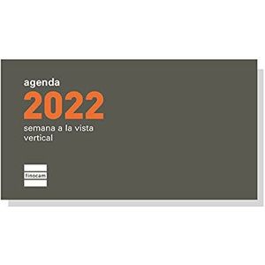 Finocam - Jaarnavulling 2022 verticaal weekoverzicht van januari 2022 tot december 2022 (12 maanden) PL1 - 64 x 118 mm plat Spaans