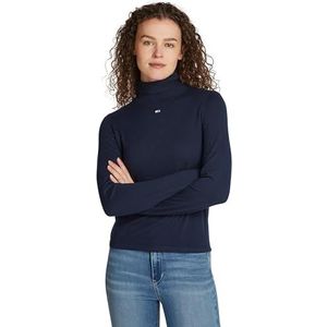 Tommy Jeans TJW Essential TRTLNK Sweater EXT DW0DW19686 Cardigan Trui, blauw (Dark Night Navy), XXS, Blauw (Donker Nacht Marine), XXS