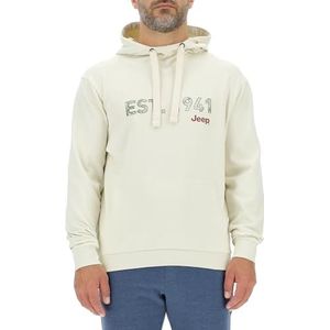 JEEP O102888-W497 J Capuchontrui voor heren - Grote opdruk EST.1941 J23W Heren Birch White M