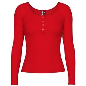 Pieces - Pckitte Ls Top JRS Noos Bc - Goji Berry - Jongens - Slim Fit - Lange Mouwen