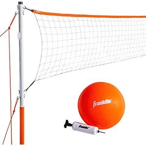 Franklin Sports Volleybalset, inclusief 1 net met palen, bal en pomp met naald, starter, oranje