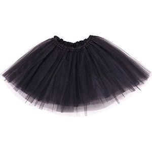 Msrlassn Tiener Volwassen Klassieke Elastische 4 Gelaagde Tule Tutu Rok voor Dress-up Feesten Dansen