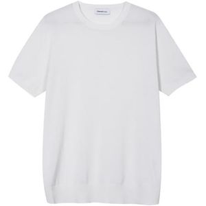 Diana Studio - Heren-T-shirt voor heren, 100% katoen, licht, extra gedraaid, korte mouwen, casual fit, wit, XXL, Wit, XXL