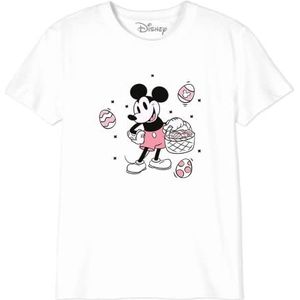 Disney Mickey with Eggs basketbal BODMICKTS090 jongens T-shirt, wit, maat 14 jaar, Wit, 14 Jaren
