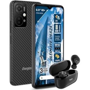 Energizer Ultimate U652S Smartphone-pakket - 6,5 inch, 4G, batterij met 4000 mAh, 64 GB ROM-geheugen 2 GB RAM, ontgrendeld, goedkoop, Europese versie + draadloze bluetooth-hoofdtelefoon