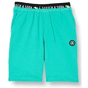 Scotch & Soda Sweatshorts met elastische tailleband in organisch katoen, casual jongens, 0238 Smaragd, 4