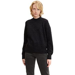 TOM TAILOR Denim Dames Gebreide trui met stippen 1034565, 14482 - Deep Black, XS