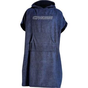 CRESSI Poncho, badjas, blauw/marineblauw, maat L/XL, 92 x 118 cm, badjas, poncho, multifunctionele bescherming, marineblauw, uniseks