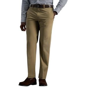 Haggar Premium strijkvrije casual kaki-broek voor heren, rechte pasvorm, platte voorkant, 30W / 30L