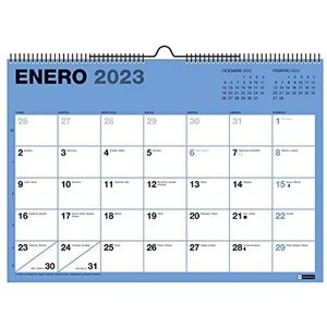 MIQUELRIUS - Wandkalender 18 maanden - van juli 2022 tot december 2023 - met ruimte om te schrijven - A3-formaat - kleur