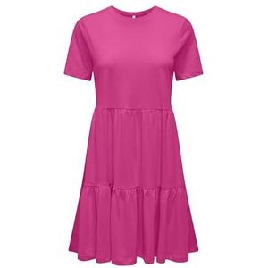 ONLMAY Life S/S Peplum Dress Box JRS, raspberry rose, XL