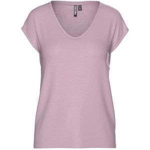PIECES Pcbillo Tee Lurex Stripes JRS Noos Bc, Dawn Pink, XL