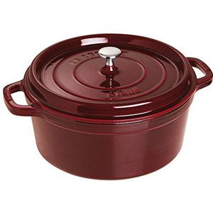 Staub Cocotte/Braadpan, Geëmailleerd Binnenin De Pan, Grenadine, 28 cm, 6.7 L