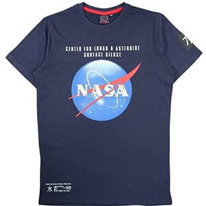 Nasa - Heren T-shirt met logo van marineblauw katoen, Marineblauw, M