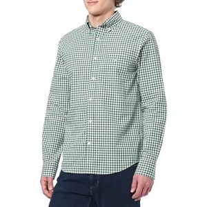Gant - REG POPLIN GINGHAM SHIRT - Overhemd - Forest green - Met Logoborduursel op Borsthoogte