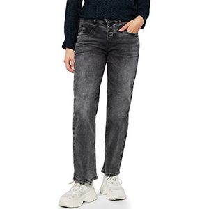 STREET ONE Dames A375802 Straight Jeans, Heavy Black Denim Wash, W29/L30, Heavy Black Denim Wash, 29W / 30L