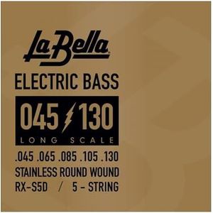 La Bella Strings »RX SERIES STAINLESS STEEL - RX-S5D - 5-STRING E-BASS« snaren voor 5-String E-Bass - roestvrij staal - 045-130