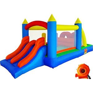 Ballsea Springkasteel met ventilator, geschikt voor 3 tot 10 jaar springkasteel voor binnen en kinderen, groot springkasteel XXL kinderverjaardag (488 x 240 x 190 cm)