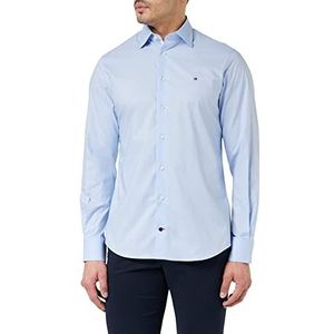 Tommy Hilfiger Heren Cl Stretch Solid Poplin Rf Shirt Jurk, Aangepaste kleur lichtblauw, 40 NL