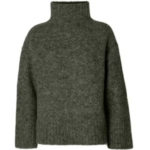 SELECTED FEMME Slfgabriella Ls Knit High Neck Noos, Deep Depths., XXL