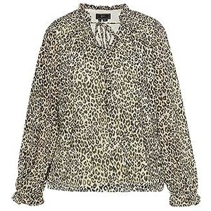 caissa Damesblouse met luipaardprint, lichtbeige, meerkleurig, XS