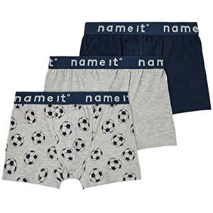 NAME IT NKMBOXER 3P Football NOOS onderbroek, grijs melange, 116