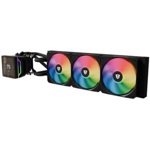 Nfortec Sedna Vloeibare koeling, 360 mm, 10,2 cm (4 inch), LCD IP, S, 3 PWM-ventilatoren, pomp met hoge doorstroming, compatibel met AMD en Intel, zwart