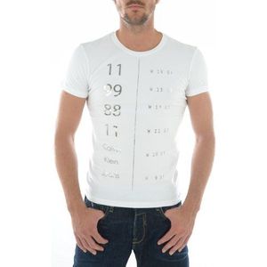 Calvin Klein Jeans Heren shirt met lange mouwen CMP19P JY600, wit (001), 48