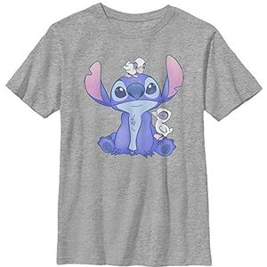 Disney Lilo & Stitch Cute Ducks Boy's Crew Tee, Athletic Heather, XS, Athletic Heather, XS