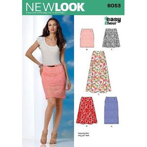 New Look 6053 patroon dames rok, maat 36-46, binnen 2 uur klaar, meerkleurig