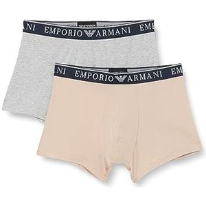 Emporio Armani Trunks voor heren, verpakking van 2 stuks, Rope/Melange Grey, XL