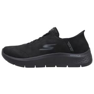 Skechers Handsfree instappers voor heren: Go Walk Flex-Smooth Motion Sneaker, Zwart/Zwart, 42 EU