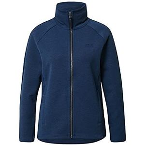 Jack Wolfskin, Bilbao Jacket, Zip Sweatshirt, Middernacht Blauw, S, Vrouw