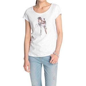ESPRIT dames t-shirt met pailletten, meerkleurig (white 100), S
