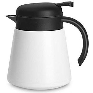 Luvan 0,8 l thermoskan 304 roestvrij staal dubbelwandige vacuüm geïsoleerde koffiepot koffie thermos, koffieplunger, sap/melk/thee isolatie pot (wit)