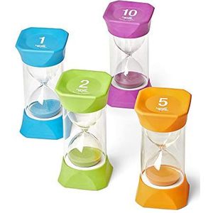 Learning Resources 1, 2, 5 en 10 Minuut Jumbo Zand Timer 4-Stuks Set