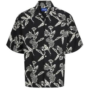 Jack & Jones Originals - Aop Oversized Shirt Ss - Zwart - Hemd