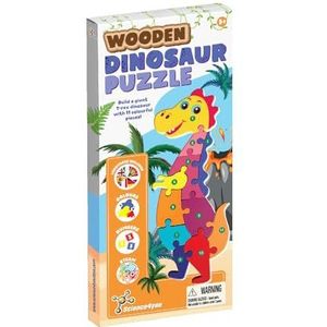 Science4you Houten Dinosaurus Puzzel voor Kinderen van 3+ - Peuterpuzzel om Getallen te Leren, 11-delig Dinosaurus Speelgoed, Educatief Speelgoed voor Kinderen van 2 3 4 jaar