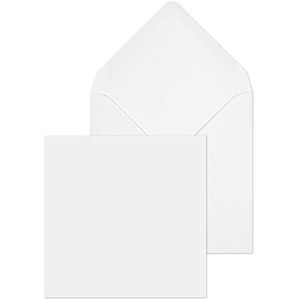 Purely Everyday ENV0130 vierkante enveloppen natte kleeflaag Enveloppen spitse klep 111 x 111 mm wit